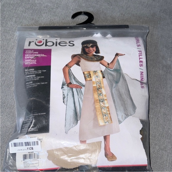 Egyptian Queen Halloween Costume - White and Gold Cleopatra - Size M (7-8) - Picture 3 of 6